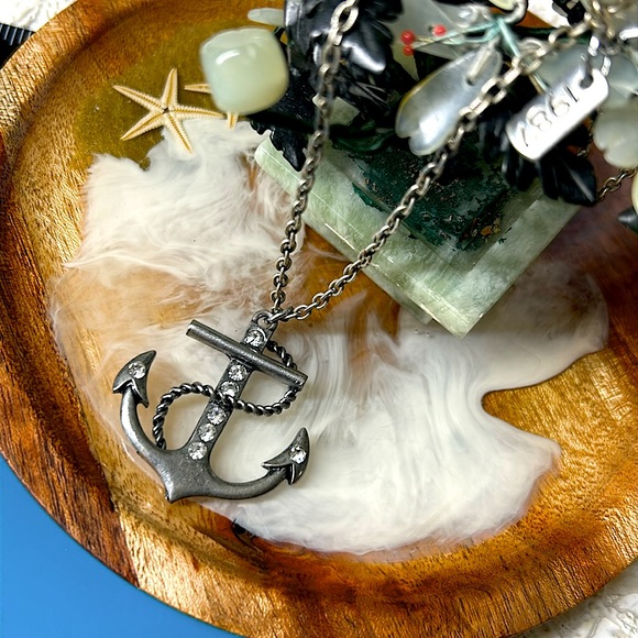 🖤Vtg Aero 1987 Anchor ⚓️ pendant necklace - Picture 1 of 12